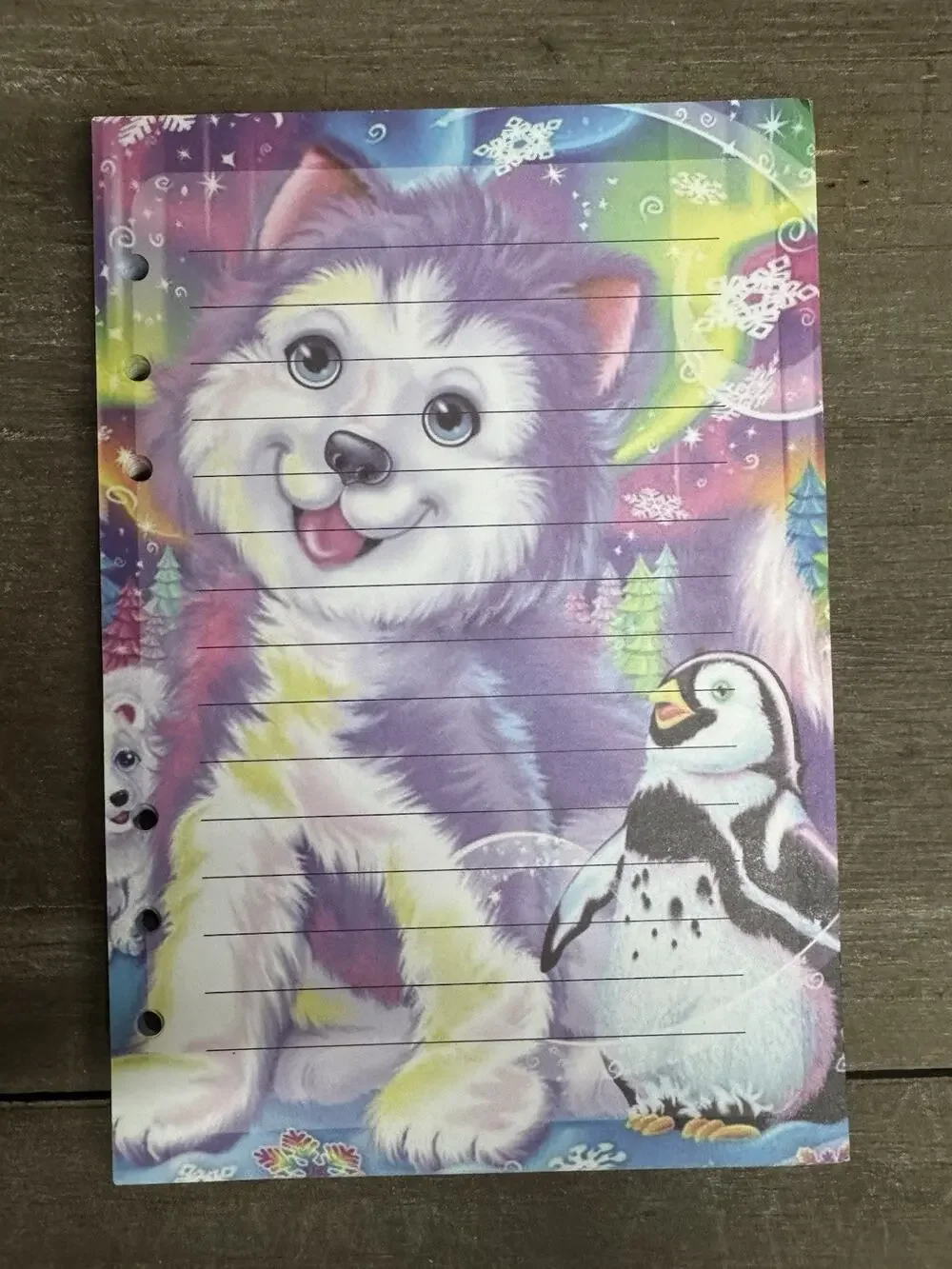 Lisa Frank Inspired Dog Size A5 Refill Paper (50 Sheets)